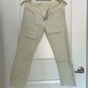 Light mint green Gap skinny jeans